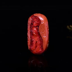 寶玉石級南紅柿子紅帶錦紅齊天大圣掛件 傳奇靈動之選